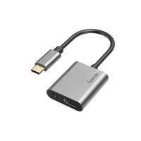 Hama Audio-adapter 2in1 USB-C-St. - 3,5-mm-jack/USB-C-aansl. Audio + Opladen