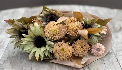 Boeket gedroogde kunstbloemen groen - Buitengewoon de boet