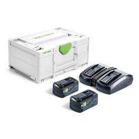 Festool energieset - SYS 18V 2x5,0/TCL 6 DUO - 2x 5.0 Ah accu's en lader incl. systainer