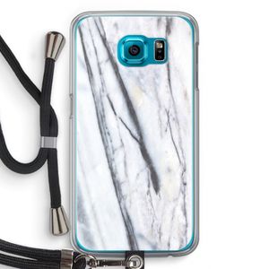 Gestreepte marmer: Samsung Galaxy S6 Transparant Hoesje met koord