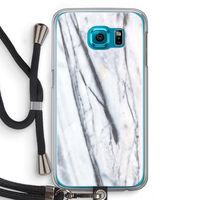 Gestreepte marmer: Samsung Galaxy S6 Transparant Hoesje met koord