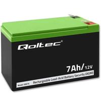 Qoltec 53076 AGM-accu | 12V | 7Ah | Beveiliging