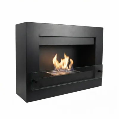 Nebraska Black - Zwarte Bio-ethanol wandhaard | ScandiFlames | Hangende bio-ethanol haard | Zwart Nebraska Black - Zwarte Bio-ethanol wandhaard | ScandiFlames | Hangende bio-ethanol haard | Zwart