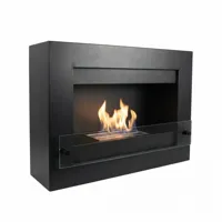 Nebraska Black - Zwarte Bio-ethanol wandhaard | ScandiFlames | Hangende bio-ethanol haard | Zwart