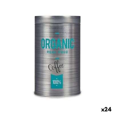Metalen Blik Kinvara 570/386002B Organic Grijs Blik 10,4 x 18,2 x 10,4 cm Koffie (24 Stuks)