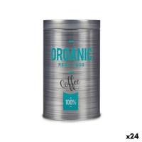 Metalen Blik Kinvara 570/386002B Organic Grijs Blik 10,4 x 18,2 x 10,4 cm Koffie (24 Stuks)