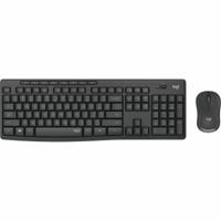 Toetsenbord en draadloze muis Logitech MK295 Frans Zwart Grijs AZERTY