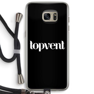 Topvent Zwart: Samsung Galaxy S7 Edge Transparant Hoesje met koord