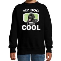 Newfoundlander honden trui / sweater my dog is serious cool zwart voor kinderen - thumbnail