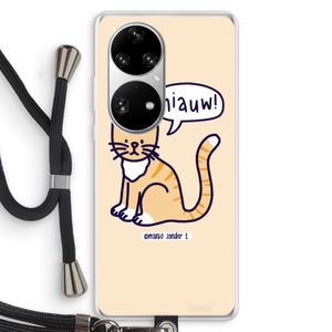 Miauw: Huawei P50 Pro Transparant Hoesje met koord