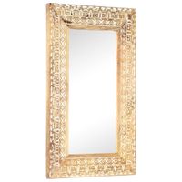 VidaXL Spiegel handgesneden 80x50x2,6 cm massief mangohout - thumbnail
