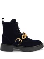 Giuseppe Zanotti baskets Adric en velours - Bleu - thumbnail