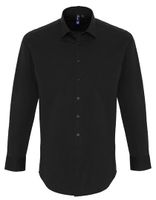 Premier Workwear PW244 Mens Stretch Fit Poplin Long Sleeve Cotton Shirt
