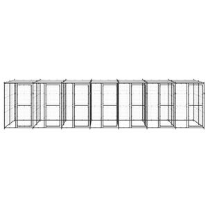 The Living Store Hondenkennel - XL - 770 x 220 x 180 cm - Zwart/Zilver