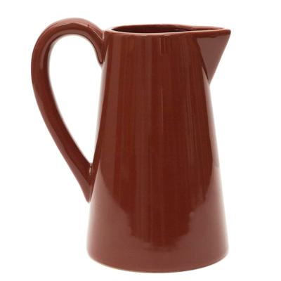 Home Deco Factory Schenkkan water/wijn karaf Pitcher - keramiek - terracotta - 900 ml - 10 x 16 cm