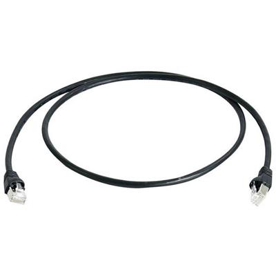 Telegärtner 100007978 RJ45 Netwerkkabel, patchkabel CAT 6A S/FTP 1.00 m Zwart Vlambestendig, Snagless, Pair afscherming, Afgeschermd (dubbel), Halogeenvrij, UL