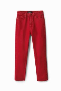 Straight fit cropped jeans - RED - 36