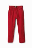 Straight fit cropped jeans - RED - 44