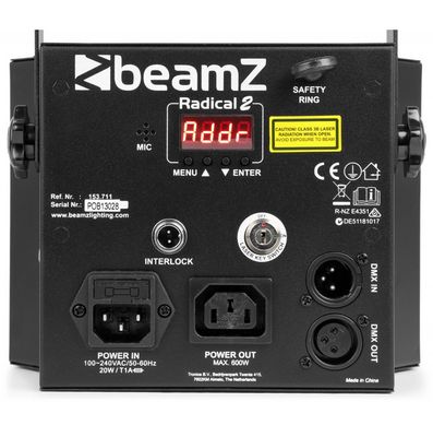BeamZ Radical II Geschikt voor gebruik binnen Disco-laserprojector & stroboscoop Zwart