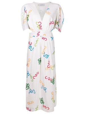 Isolda robe Lina à motif serpent - Blanc