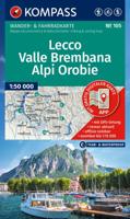 Wandelkaart 105 Lecco - Valle Brembana | Kompass Wandelkaart 105 Lecco - Valle Brembana | Kompass