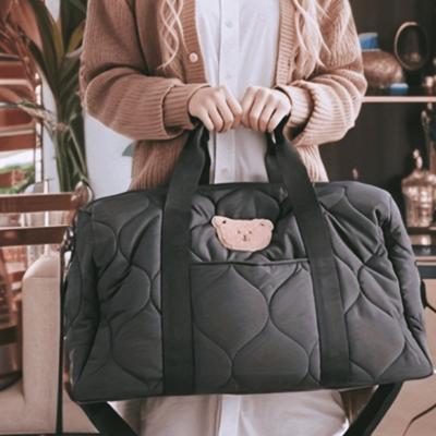 1pc Baby Black Bear Pattern Travel Diaper Bag, Large Capacity Maternity Hospital Bag, Crossbody Tote For All Seasons Black / one-size