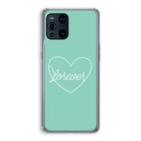 Forever heart pastel: Oppo Find X3 Transparant Hoesje