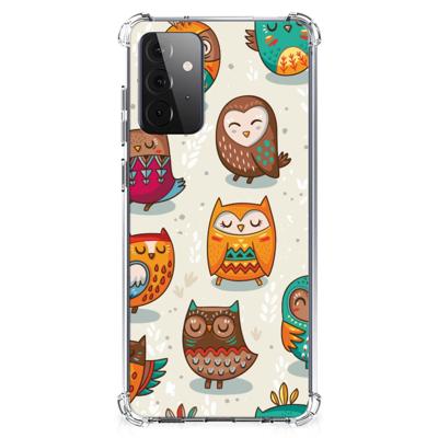 Samsung Galaxy A72 4G/5G Case Anti-shock Vrolijke Uilen Samsung Galaxy A72 4G/5G Case Anti-shock Vrolijke Uilen