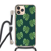 Monstera leaves: iPhone 11 Pro Transparant Hoesje met koord