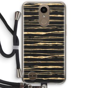 Gouden strepen: LG K10 (2017) Transparant Hoesje met koord