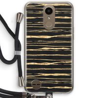 Gouden strepen: LG K10 (2017) Transparant Hoesje met koord