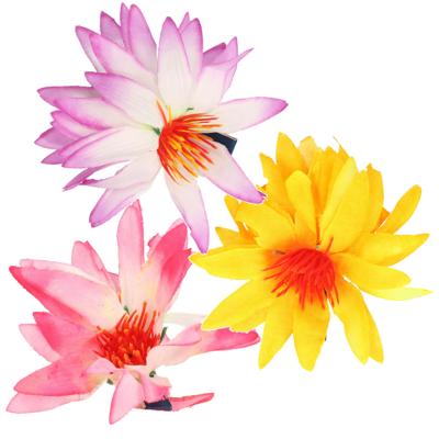 Tropische haarbloem - 6x stuks - op clip - 8 cm - hawaii thema - haaraccessoires