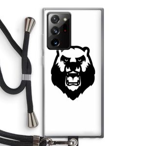 Angry Bear (white): Samsung Galaxy Note 20 Ultra / Note 20 Ultra 5G Transparant Hoesje met koord