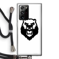 Angry Bear (white): Samsung Galaxy Note 20 Ultra / Note 20 Ultra 5G Transparant Hoesje met koord