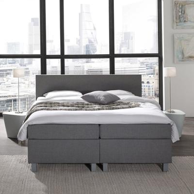 Boxspring Julia Royal Comfort 90x200 Cm Grijs Incl. Montage Vlak Dekbed Discounter - Dekbed-Discounter.nl