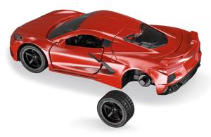 Siku Chevrolet Corvette Stingray speelgoedauto 1:50 metaal/plastic rood motokap en deuren kunnen open verwisselbare wielen