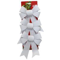 Kerst ornamenten strikken - 3x st - wit - 15 x 24 cm - kerstboomstrikjes