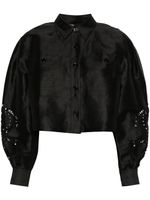 Maje stud-embellished cropped shirt - Noir