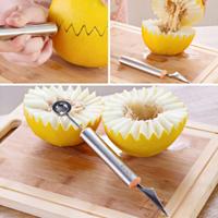 Multifunctionele 2 in 1 meloen Baller Scoop lepel met Fruit Vleesmes salades Desserts Scooper willekeurige kleur levering