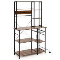 Keukenrek met Stopcontact 9-laags Verstelbare Opbergkast