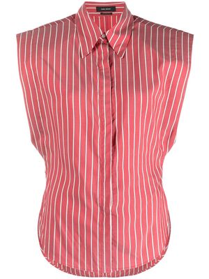 ISABEL MARANT chemise sans manches à rayures - Rouge