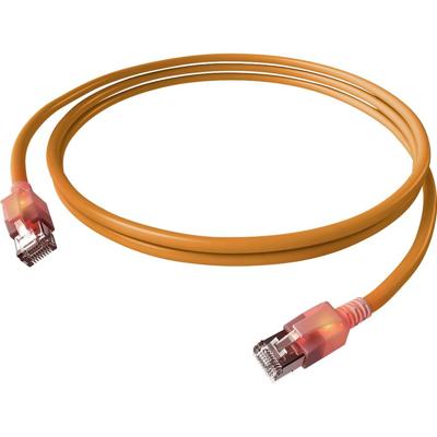 EasyLan S/FTP DualBoot® LED Kabel Cat.6A (Class EA), LSOH, oranje, 0,5 m
