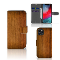 Apple iPhone 11 Pro Book Style Case Donker Hout
