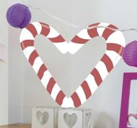 Muurdecoratie stickers zuurstokken hartje