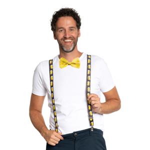 Carnaval verkleedset bretels en strik Oktoberfest - geel - volwassenen/unisex - feestkleding