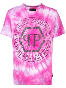 Stain Shade t-shirt tie-dye à logo imprimé - Rose