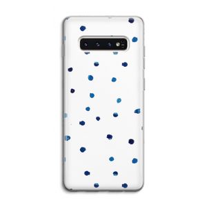 Blauwe stippen: Samsung Galaxy S10 4G Transparant Hoesje