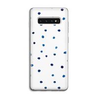 Blauwe stippen: Samsung Galaxy S10 4G Transparant Hoesje