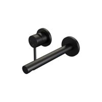 Brauer Black Edition Inbouw Wastafelmengkraan met Rechte Uitloop en Rozetten Model A2 Mat Zwart