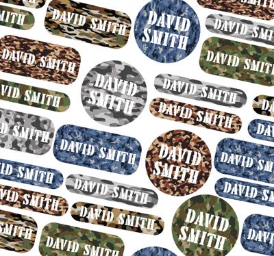 Camo schoolontwerpen gepersonaliseerde sticker